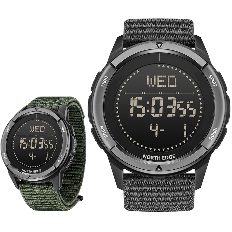 Outdoor Sport Smart Watch - メンズデジタル腕時計スポーツ超軽量アウトドアコンパス歩数計防水 50 メートル電子腕時計ナイロン時計ストラップ