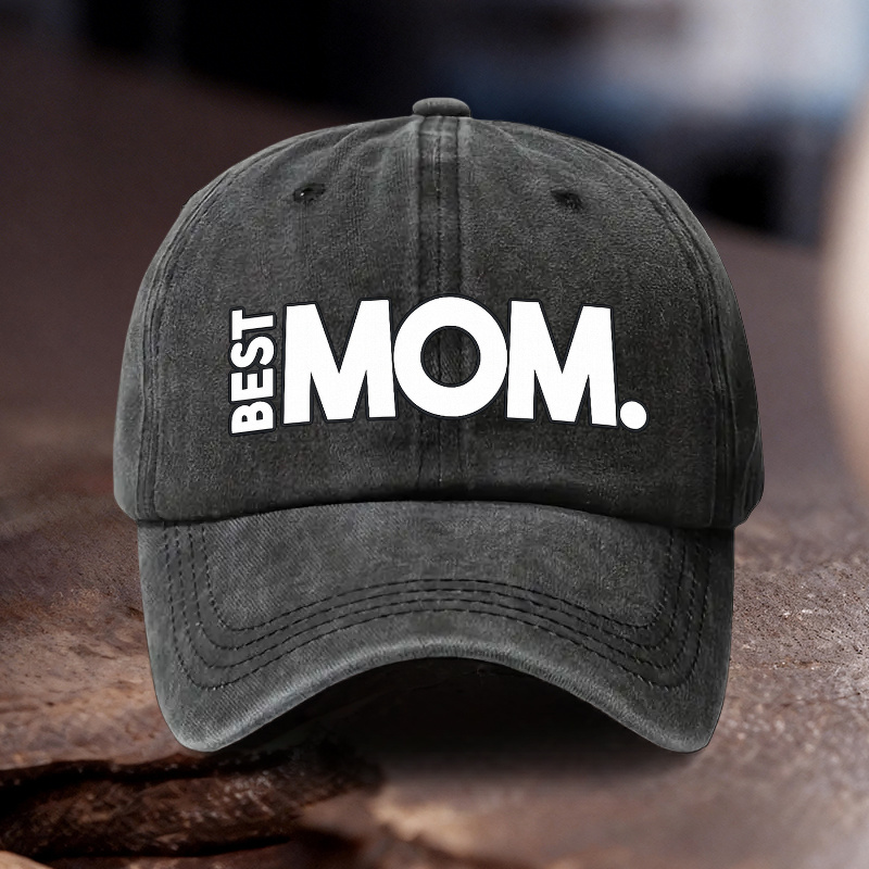 Outdoor Sport An - 2.54 cm「BEST MOM」プリント入り調節可能なカウボーイハット、ユニセックスアウトドアスポーツスタイル、ホリデーのお祝い、記念日に最適なギフト。
