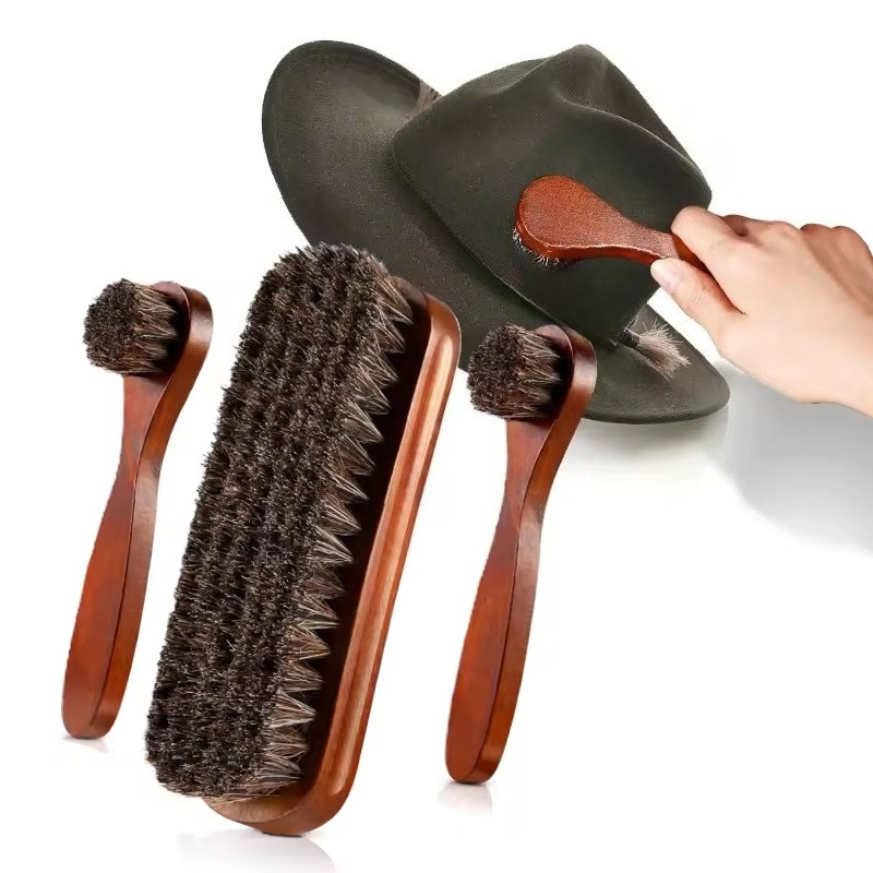 Brushing Boot Horse - 馬毛靴ブラシセット革ブーツ磨きケアブラシスエード靴車用3個入りソフトクリーニングアクセサリー靴クリーナー