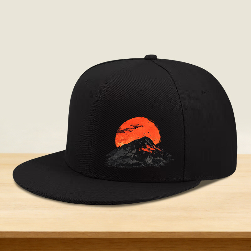 赤い夕焼けが映える日本の富士山のプリントが入ったヒップホップ - Outdoor Sport An のレビューと価格