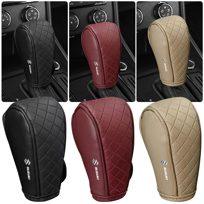 Pu レザーノンスリップ耐摩耗性車のシフトハンドルカバースズ - Outdoor Sport Logo のレビューと価格