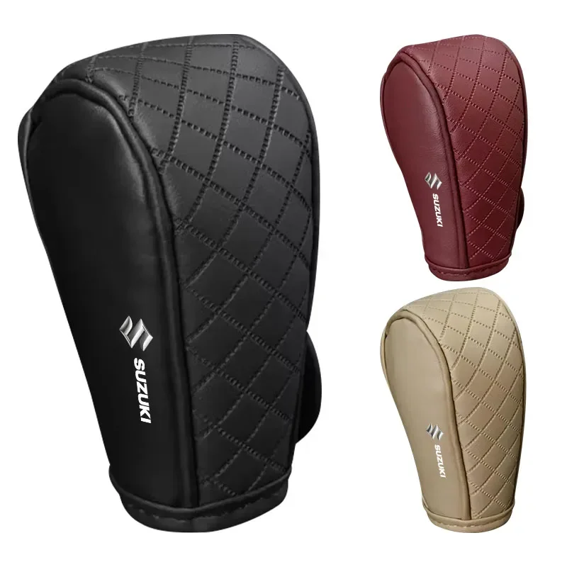 Pu レザーノンスリップ耐摩耗性車のシフトハンドルカバースズ - Outdoor Sport Logo のレビューと価格