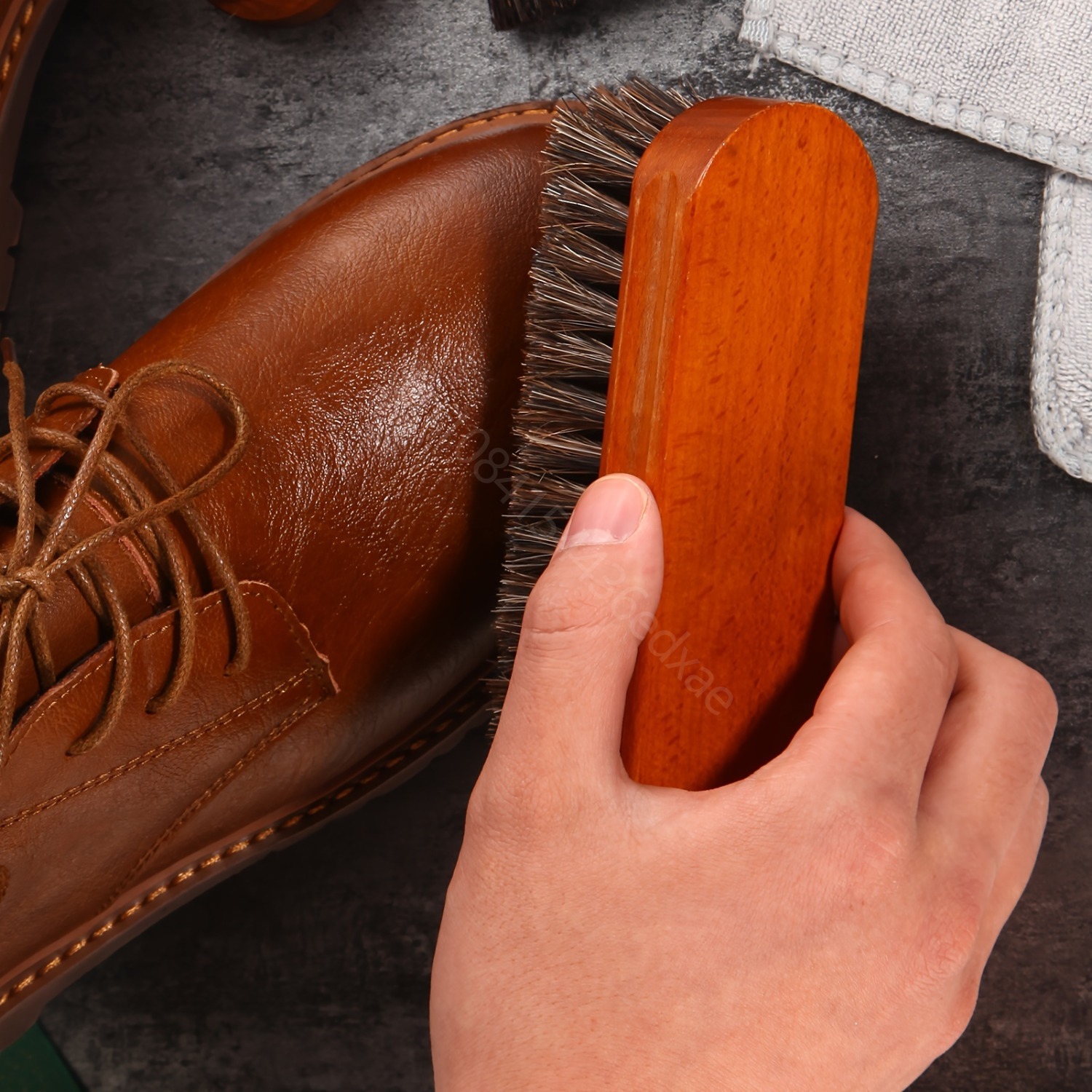 長い柄の靴ブラシ 馬毛靴ブラシ 研磨用の柔らかい毛先 靴、ブ - Brushing Boot Horse のレビューと価格