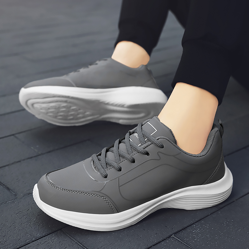 2025 新しい軽量男性カジュアルレザースニーカーノンスリッ - Outdoor Sport Flooring のレビューと価格