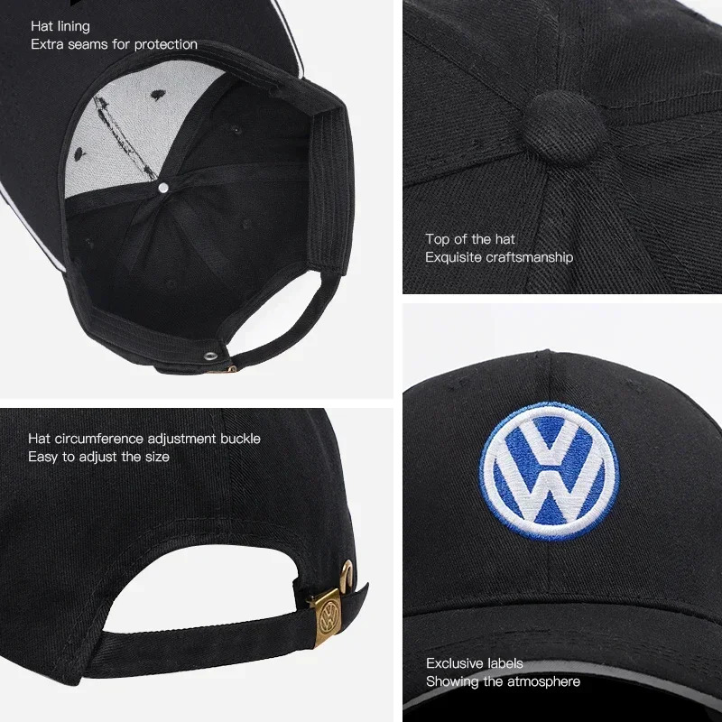 VWエンブレム刺繍入り車用調整可能レーシングスポーツ野球帽、 - Outdoor Sport Logo のレビューと価格