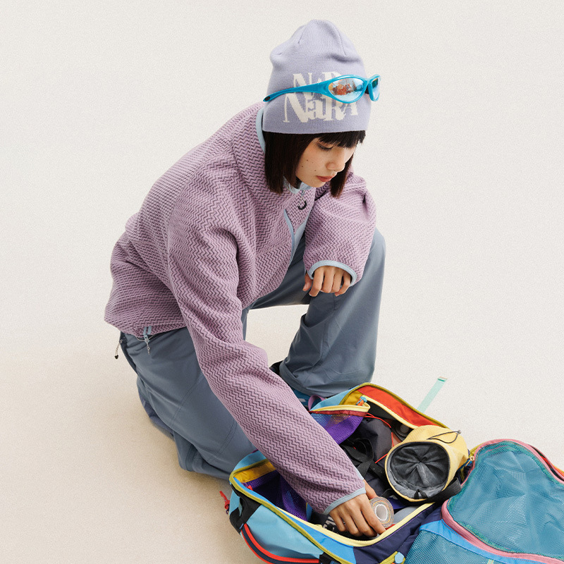 秋冬ポーラーフリース波状ストライプジャケット男性女性アウトド - Outdoor Sport Jacket Women'S のレビューと価格