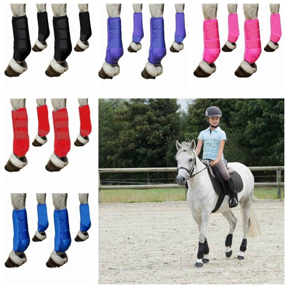 4個セット カラフルな馬用スポーツブーツセット 3サイズ 耐 - Brushing Boot Horse のレビューと価格