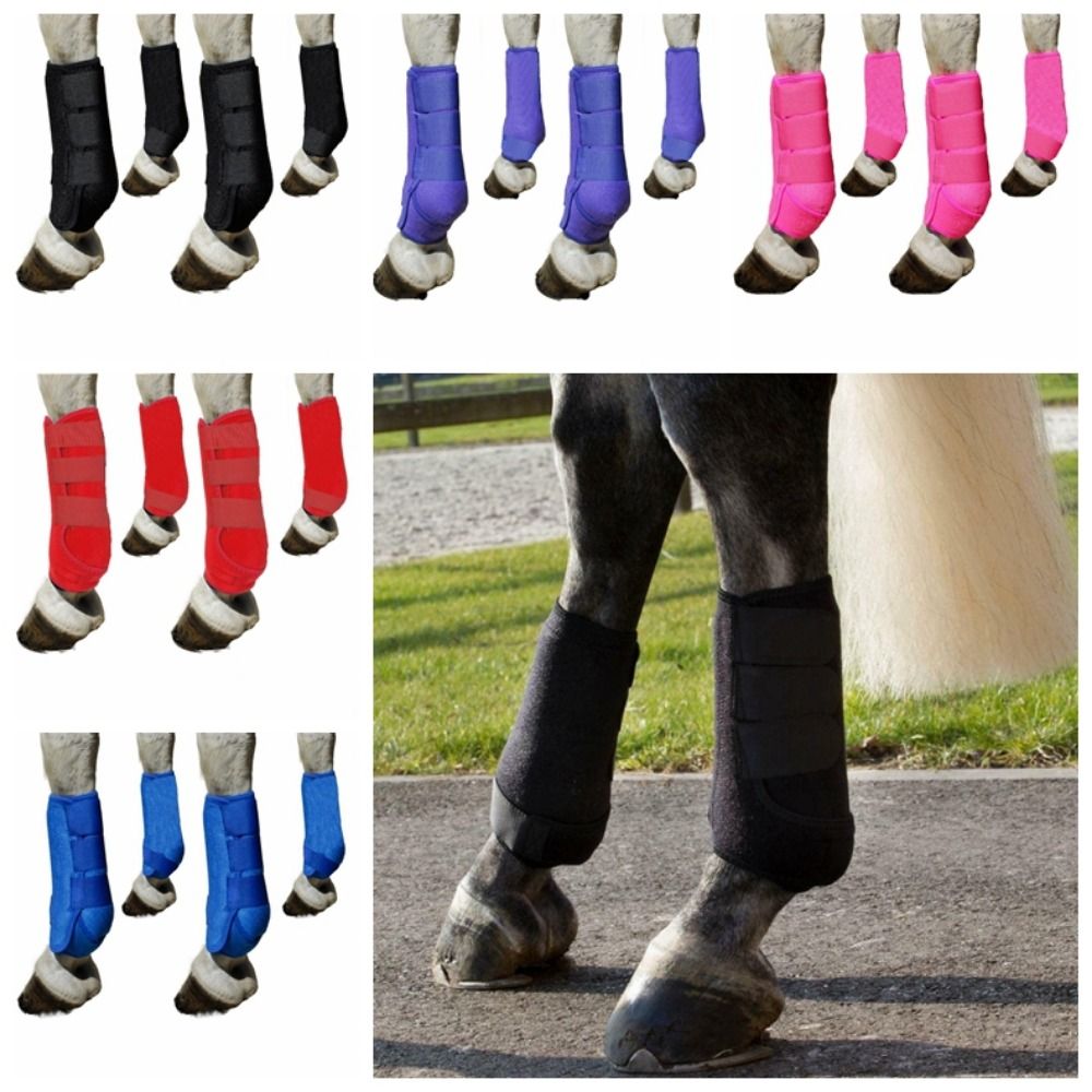 4個セット カラフルな馬用スポーツブーツセット 3サイズ 耐 - Brushing Boot Horse のレビューと価格