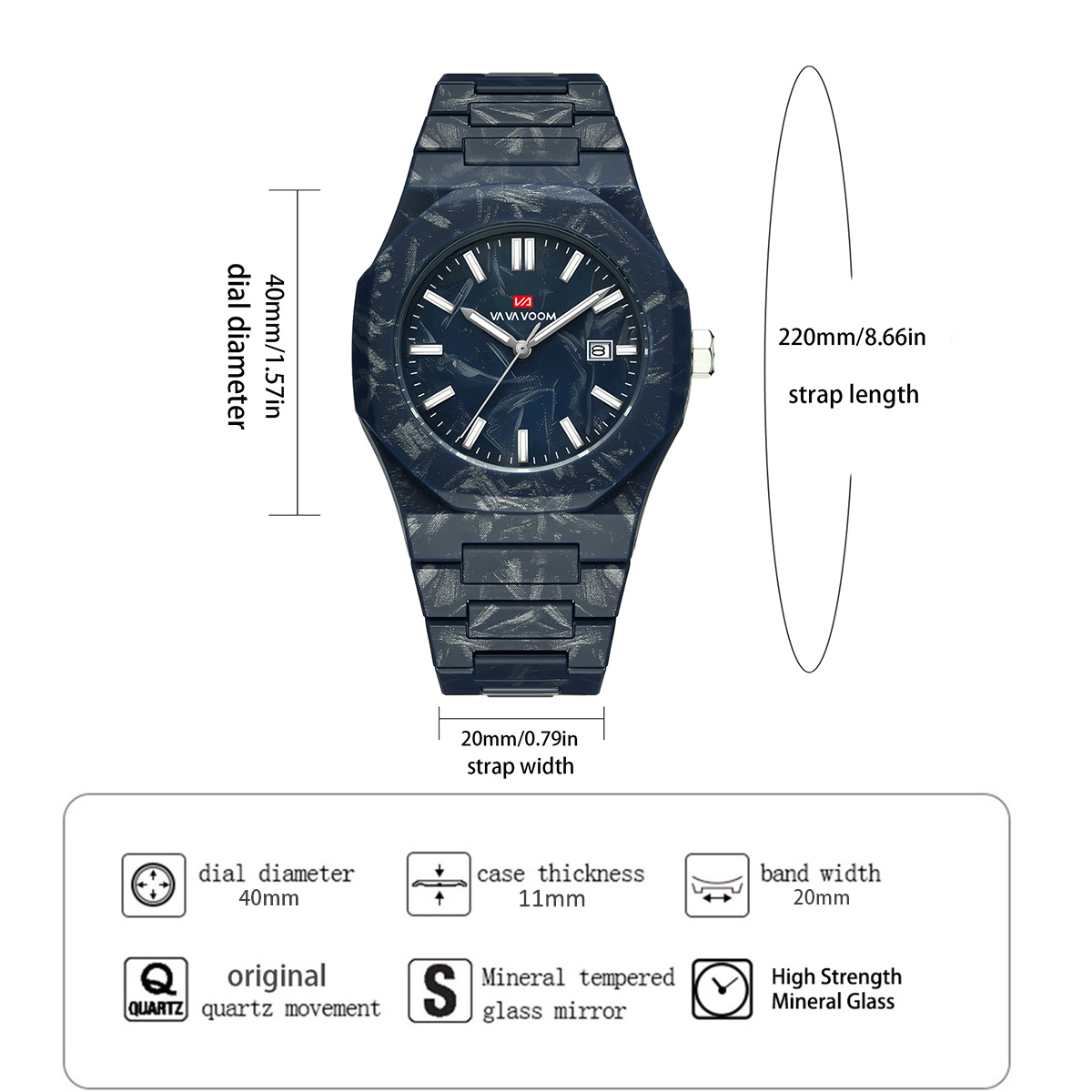 VA VA VOOM メンズ腕時計クォーツムーブメント 40 - Outdoor Sport Smart Watch のレビューと価格